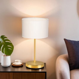 Opviq Juego de 2 Lámparas de Mesa Crema y Dorado
